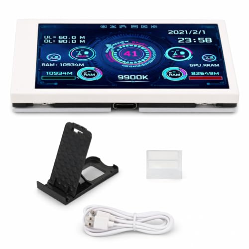3,5 Zoll IPS USB-C Mini-Bildschirm PC Hardware Monitor | Echtzeit-Systemüberwachung Für Cpu-Temperatur Und Ram-Auslastung, Lcd-Display