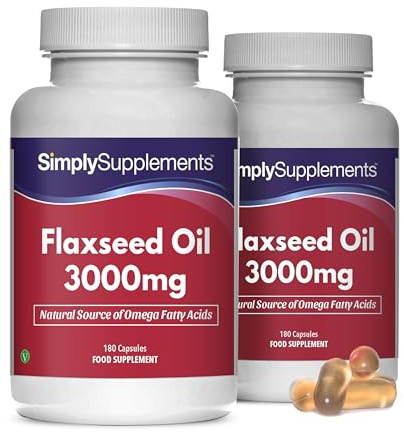 Flaxseed Oil 3000mg | Supports Normal Cholesterol Levels | ALA Supplement for Omega 3 | Vegan-Friendly | 360 Softgels = 4 Month Supply | Made in The UK in Accordance with GMP Standards