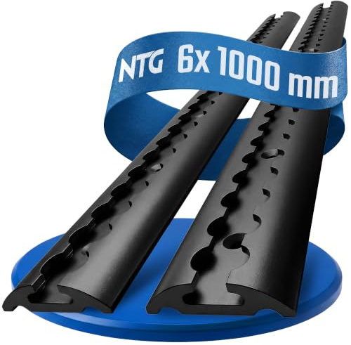 NTG Airlineschiene 6 STK 1m / 1000mm halbrund - TÜV Alu Schwarz eloxiert