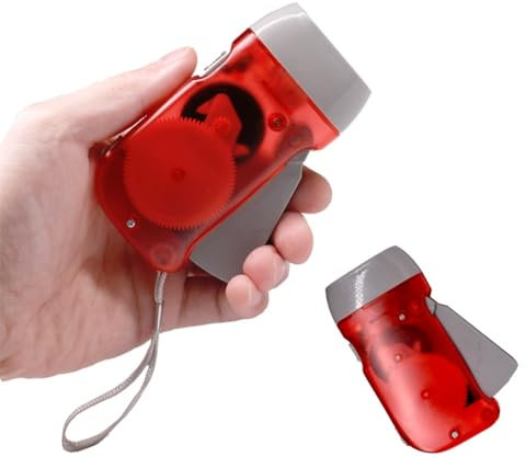 Lampe de Poche LED Portable à Pression Manuelle, Dynamo à manivelle, Production d'électricité Manuelle, économie d'énergie for la Maison et l'extérieur (Color : Blue)