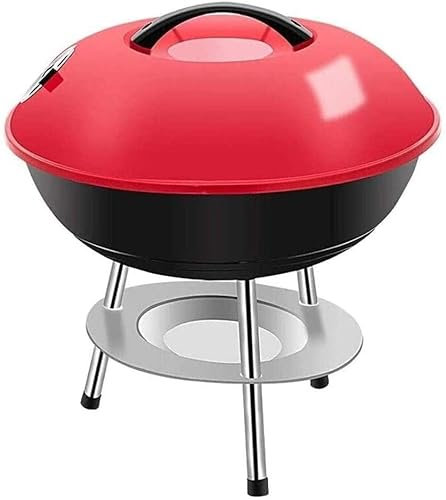 Griglia per Barbecue Barbecue da 15 Pollici Fornello per Barbecue Griglia a Carbone per Barbecue Rotonda Portatile da Esterno con Coperchio
