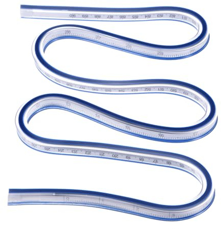 QUARKZMAN 36 90cm Flexibles Lineal Kurven Blau | Für Technik Zeichnen Design Grafik Bekleidungs Design