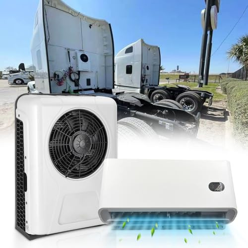 GLDWEY 24V Mini Split Klimaanlage Parken AC Einheit, 24 Volt DC Klimaanlage mit Auto Swing A/C, Leise Kühlung Hohe Effizienz Für Sattelzugtraktor Pickup Anhänger Schlafkabine