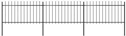 Gartenzaun mit Speerspitzen, ShGaxin Sichtschutz Zaun, ZaunsichtschutzB, Steckzaun, Garten Zaun,Teichzaun, Zaunelemente, Garden Fence, Stahl 5,1 x 1 m Schwarz