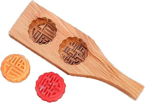 JNHGSHUAISDF mooncake mould Hand Press Mooncake Mid Festival Moon Cake Mould，Moon Cake, 2 Capacities Wooden Baking, Wooden Muffin and Mooncake Cups Handmade Molds,