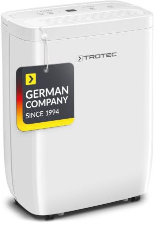 TROTEC TTK 27 E Luftentfeuchter Leistung 12 L/Tag – Fläche 15 m²/37 m³ | Entfeuchtungsgerät mit Autoabschaltung