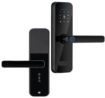 Sweet taize Smart Door Lock, Door Lock, Wifi Electronic Smart Door Lock With Biometric Fingerprint/Smart Card/Password/Key Unlock/USB Emergency Charge(160x22(5050),Black)