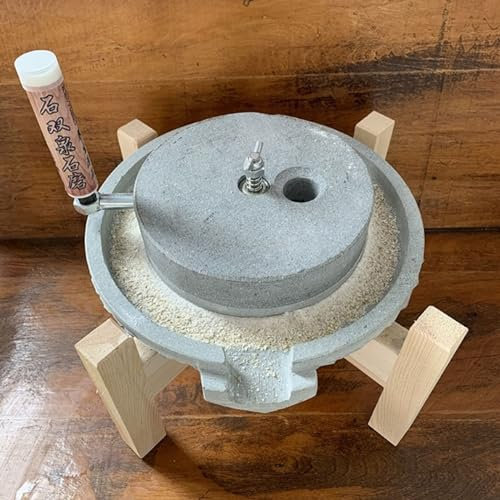 Wheat Grain Mill - Manual Stone Grinder for Flour, Soymilk, Corn Juice, Home Kitchen Dry/Wet Pulverizer for Beans, Spices, and Herbs