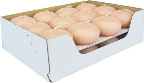 INNA-GLAS Kerzen ORNELLA, 24 Stück, pastell-pfirsich, 2,8cm, Ø4,5cm, 4h - Schwimmkerzen