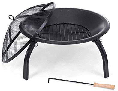 RUHEN Brasero de Gas para Exteriores, Calentador portátil de 56 cm de diámetro, brasero para Barbacoa de jardín, brasero de Camping, Estufa para fogatas, Parrilla para Patio
