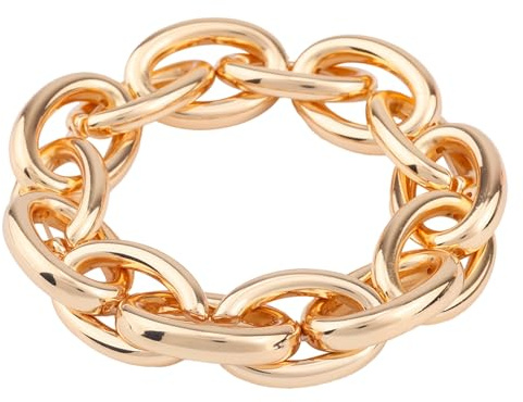 Mikovivi Chunky Chain Bracelet for Women, Adjustable Elastic Link Gold Chain Bracelet Thick Chunky Link Statement Jewelry for Women Fashion Jewelry Gift