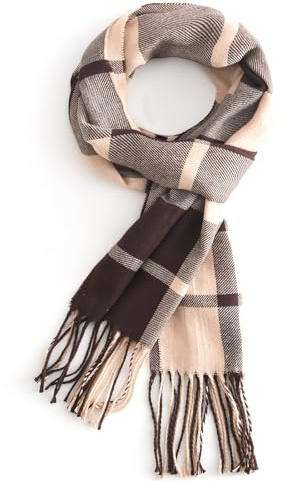 vimate Brown Plaid-Winter Women's Fashion Scarf for Neck Soft Warm Long Scarf-(DE-Brown Plaid)