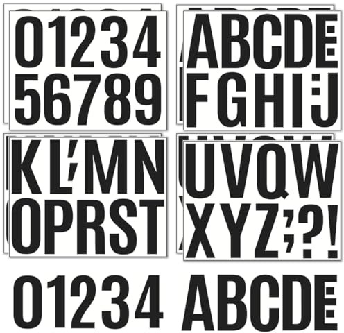 COYUN Autocollants De 8 Feuilles De Lettres De L'Alphabet, 10,2 Cm - Grandes Lettres à Coller, Lettres Autocollantes, En Vinyle - Pour BoîTe Aux Lettres, Panneaux D'Affichage (Noir)