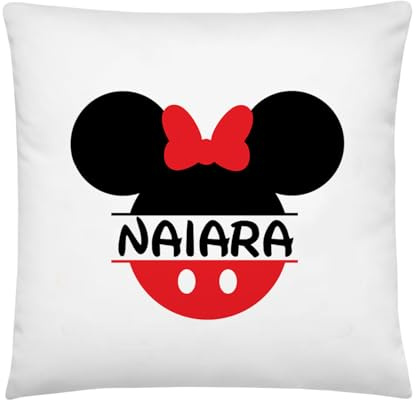 Kembilove Cojín Personalizado Infantil Ratoncita con Nombre | Almohada Decorativa Niños y Niñas | Regalo Original cumpleaños | Sorprende en la Vuelta al Cole y Actividades Extraescolares