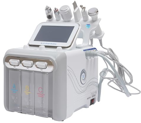 Aquafacialgerät, 6 in 1 Gesichtsreinigungsgerät, Hydrafacial Gerät mit 6 Griffen, 80W Hydrofacial-Gerät Porensauger Microdermabrasion, Peeling, Entfernt Öl, Mitesser, Make-Up-Rückstände