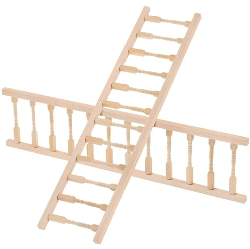 JOINPAYA 2 Pièces Échelle Main Courante Décorative Accessoire pour Maison de Poupée Garçon Fille