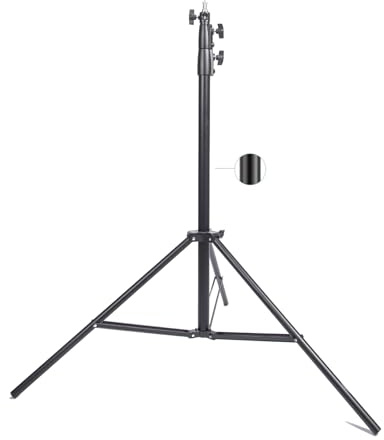 260cm Heavy Duty Light Stand, Photography Air Cushioned Tripod Stand with 1/4 to 3/8 Reversible Spigot, Aluminium Alloy, for Photo Studio Video Light Strobe Reflector Softbox Umbrella