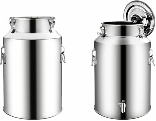 VYUJHNBG Bidone del Latte in Acciaio Inossidabile, Secchio per Latte Resistente da Fattoria, Secchio per Vino, Serbatoio per Il Trasporto di Panna, Bottiglia di Olio, Contenitore per liquidi