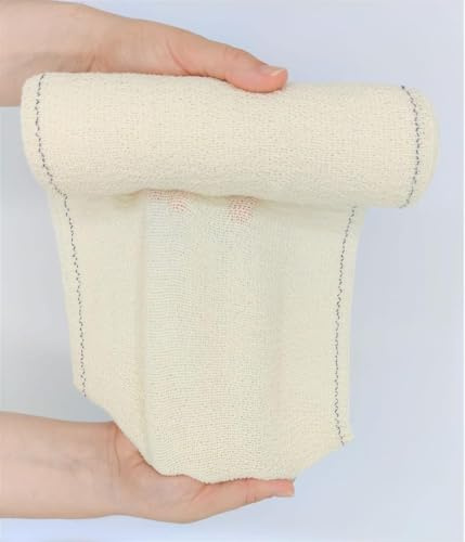 Bende Elastiche in Cotone per Trattamenti Estetici, Bende per Bendaggi Estetici, Impacchi Gambe con Fanghi e Oli, 15cm x 4.5m, Lavabili e Riutilizzabili