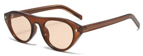 PYYLTTP Cat-Eye-Sonnenbrille in Bonbonfarben, Damenmode, ovale Sonnenbrille mit Nieten.