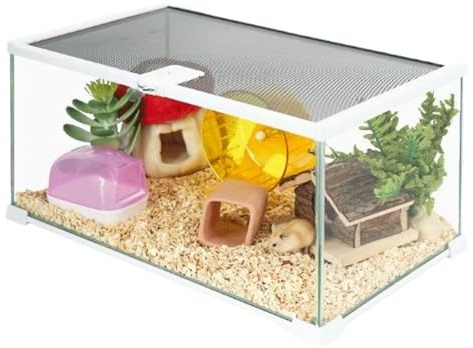 Hamsterkäfig Hamsterkäfig mit großem Raum, transparentes Glas, minimalistisches Design