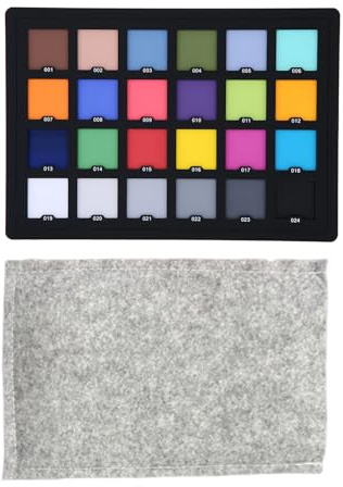 Aoresac Farbkorrekturkarte, Farbkalibrierungstabelle, Kamera-Farbbalance-Karte, 24 Farbfelder, Grau-Weiß-Balance, Acryl, 5,7 X 4,1 Zoll, für Fotografie, Videodruck
