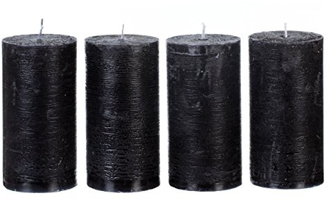 Kerzenwelt Adventstumpenkerzen Rustik schwarz 60 x 120 mm