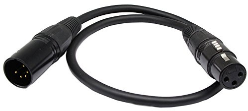 SinLoon DMX 512 Bühnenlicht Kabel XLR 5-polig männlich auf 3-polige XLR-Buchse, mit Metallsteckern für Bühnenbeleuchtung und DJ-Beleuchtung, 1,6 m