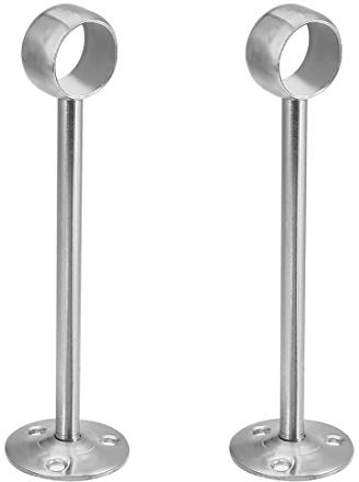 Sourcingmap Wardrobe Pipe Bracket, 20mm Dia, Ceiling Mounted Rail Rod Support Socket 2pcs