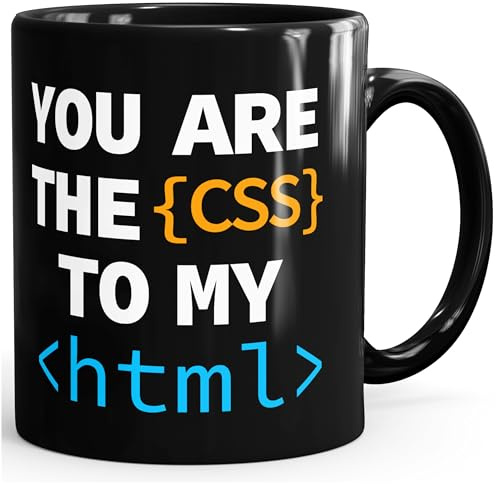 MoonWorks® Kaffee-Tasse You Are The CSS To My HTML Valentinstag Spruch Programmierer Informatiker Liebe Geschenk Schwarz unisize