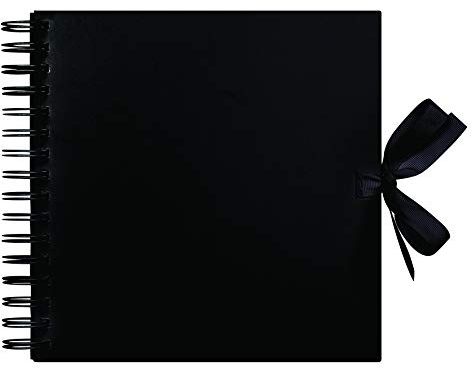 Papermania Scrapbook Album, Black, 8 x 8, 40 Sheets, Create & Decorate Memories, Add Photo Paper & Accessories