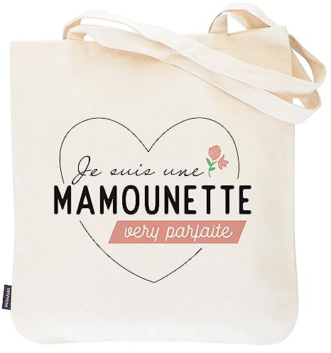 Manahia - Sac Cabas Maman Very Parfaite - 100% Coton Épais de Qualité Premium - Totebag Pratique pour les Courses - Cadeau Fête des Mères, Anniversaire Mamounette, Noël