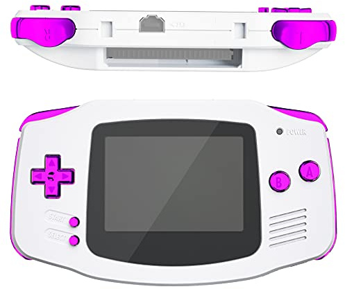 eXtremeRate Boutons Complets de Remplacement pour GBA Gameboy Advance Console, Console Portable Pas Incluse - Violet Chromé