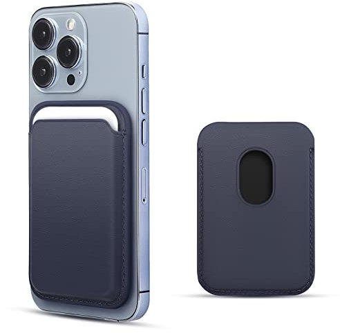 WALLFID pour Magsafe Wallet Portefeuille Compatible avec iPhone 15/14/13/12 Pro/Max/Plus/Mini,Porte-Cartes RFID avec Aimant MagSafe(Bleu Baltique)