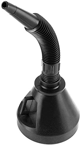 Generic Entonnoir à carburant en plastique noir avec poignée pour essence, diesel, huile, eau, carburant - Bec flexible
