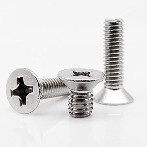 M3.5 50pcs,10mm,A2-70 304 Edelstahl Kreuzkreuzstoffe Flacher Senkkopfschraube Bolzen