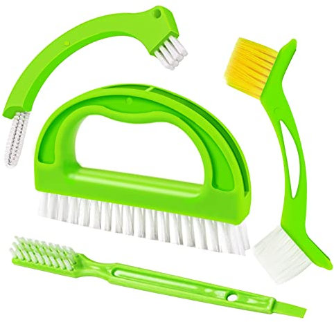 Fugenreiniger 4 in 1 Keramikfliese Reinigungsbürste Kit, Fugenbürste für Die Tiefenreinigung, Perfekt für Duschen Böden Bad und Küche