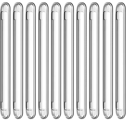 Uniticber Clear Furniture Bumpers 10-Pack (10 Long) - Adhesive Backed Silicone Rubber Wall Protector Pads for Chair, Cabinet, Shower Door, Drawer, Toilet Lid, Car Door Guard