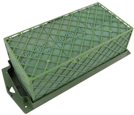 Pomurom Grid Floral Foam, Floral Foam Cage Flower Holder, Floral Foam Block Brick, Caged Florist Foam, Floral Foam for Fresh Flowers for Floral Arrangement Table Centerpiece Wedding Decor, 29.5x11cm