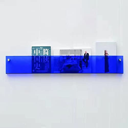 Zeitungsständer Acryl Magazin-Display-Regal Aufbewahrungshalter Für Broschüren, Wandhalterung Handouts-Organizer Für Büro Pforte Warteraum Aktenregal ( Color : Blue , Size : 80x16x5cm/31.5x6.3x2in )