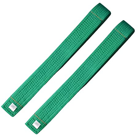 Rubruan Kampfsport Zubehör Taekwondo Gürtel – 2 Stück Baumwolle Belt Kampfkunst Karate Judo Ju-Jutsu Ninjutsu Budo Kendo Aikido Training Wettkampf Schutzgürtel für Erwachsene Kinder (Grün, 220 cm)