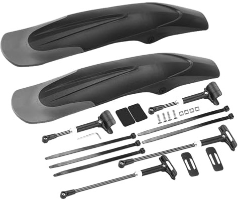 Pomurom Fahrrad Schutzblech Set, Verstellbare Fahrrad Schutzblech Vorne und Hinten, Fahrradschutzblech Mountainbike Rennrad Kotflügel Steckschutzblech für 26/27,5/29 Zoll Räder