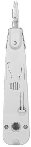 Alnicov Outil de Perforation Ethernet RJ45 Cat5 Cat6 Ca7 Réseau Télécom Prise de câble téléphonique Impact IDC Perforation de données avec décapant Combo Outil d'insertion de Terminal Blanc