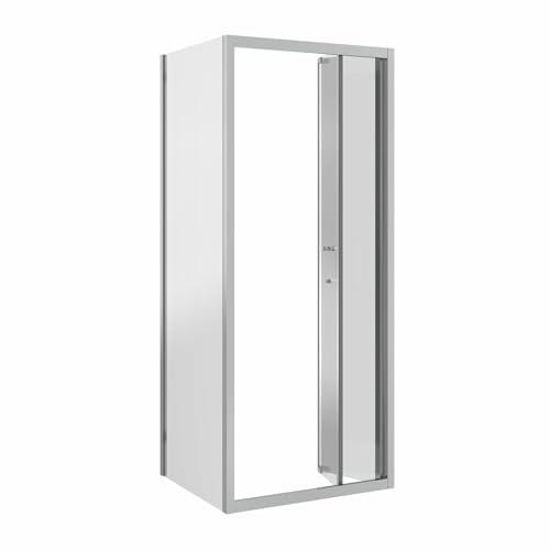 NRG 800 x 700mm Bathroom Bi- Fold Shower Door Shower Enclosures Chrome Framed with Side Panel