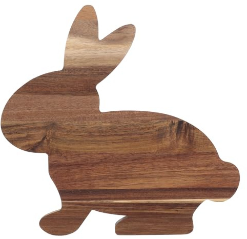 MAGICLULU Planche à DéCouper En Bois En Forme De Lapin, Plateau De Service En Acacia, Planche à Fromage, Plateau De Fruits, 34x32x1.2cm, Multi-Usage Pour Et La DéCoration