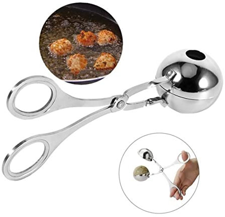 Zerodeko Edelstahl Fleischbällchenformer Fleischballer Küchenutensil Hitzebeständig Robust Mit Griff Für Gleichmäßige Kleine Fleischklöße Zum Kochen Und Ausdrücken Von Suppe