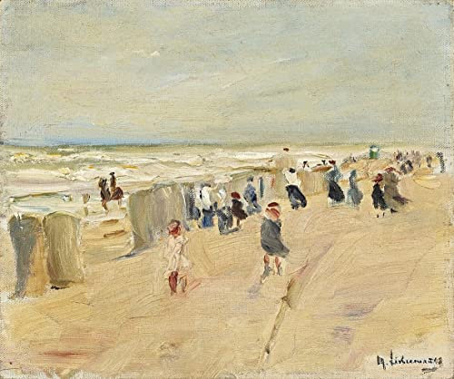 MUJURUR Berühmte Gemälde Leinwand Kunstdrucke Ölgemälde auf Leinwand Strand in nordwijk bei sturm von max liebermann für Schlafzimmer Home Decor 60x90cm