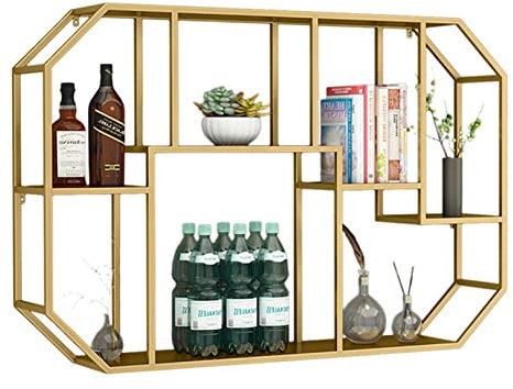 Estante Para Vino Montado En La Pared Soporte Para Copa De Copa De Vino Rectangular/Cuadrado, Soporte Para Vino Colgante De Metal Bar Bodega Mostrador De Cocina Estantes De Exhibición De Almacenamien