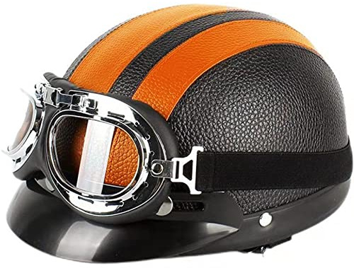 Mezzo Casco Scooter Crociera Bicicletta Casco Scooter Aperto Caschi da Moto Mezzo Casco da Motociclista Vintage Caschi Casco A Scodella Scooter Motorino Casco Faccia Aperta retrò ECE Omologato