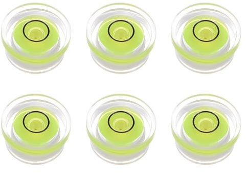 QUARKZMAN 6pcs Nivel de Burbuja Redondo 16x7.5mm Mini Niveles de Burbuja de Precisión Circular para Nivelar Trípode de Cámara Telescopio Torno de Taller, Verde